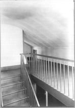 SA0467 - Upper stairway of the Church Family dwelling at Hancock. Identified on the back., Winterthur Shaker Photograph and Post Card Collection 1851 to 1921c